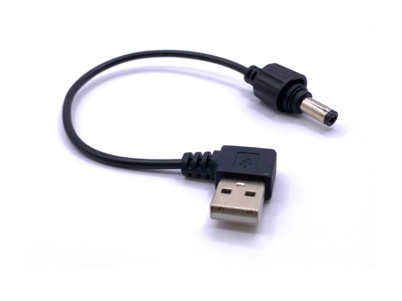 直流电源线 - DC5525 接头 转 USB 90度 A公头-东莞市顺仁电子科技有限公司